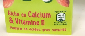 Allégation calcium et vitamine D